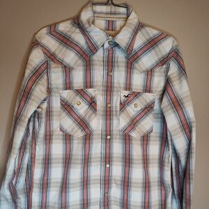 Hollister California Mens Size Small Western Pearl Snap Shirt